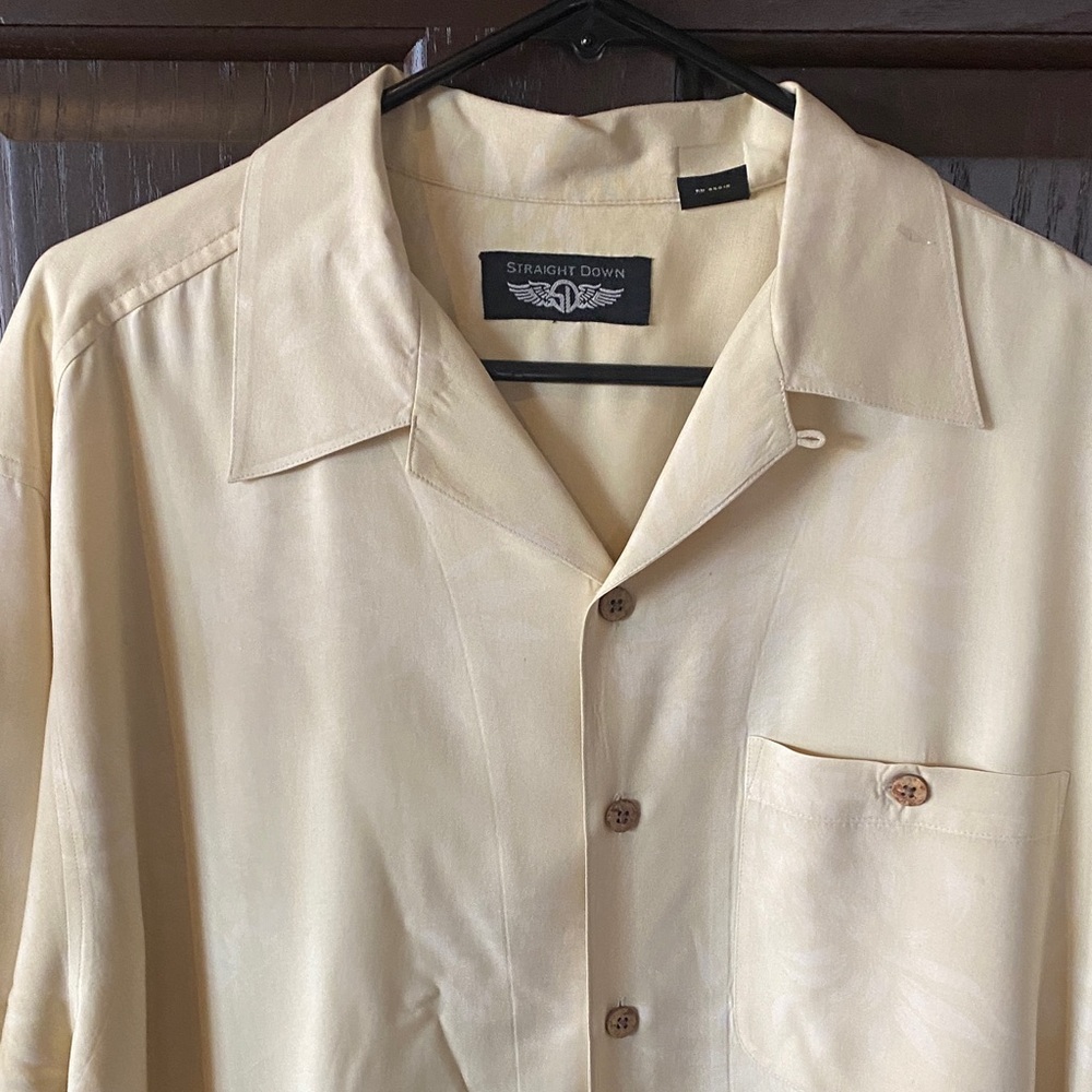Straight Down Men's Beige Dress Shirt
